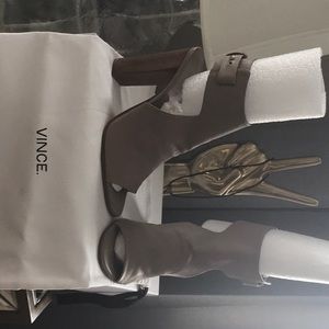 Vince Addie Leather Open-Toe Bootie